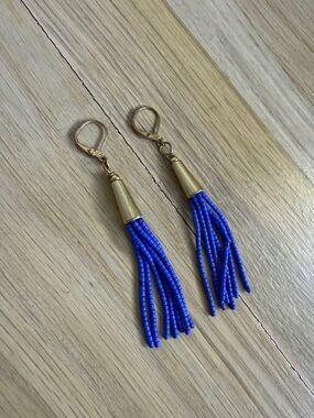 Blue Beaded Earrings